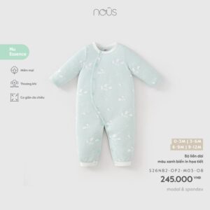 Bộ liền dài màu xanh biển in họa tiết M03
