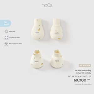 Set BTBC màu trắng in họa tiết trái cay M13