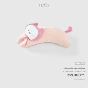 Gối ôm hình mèo màu hồng F02